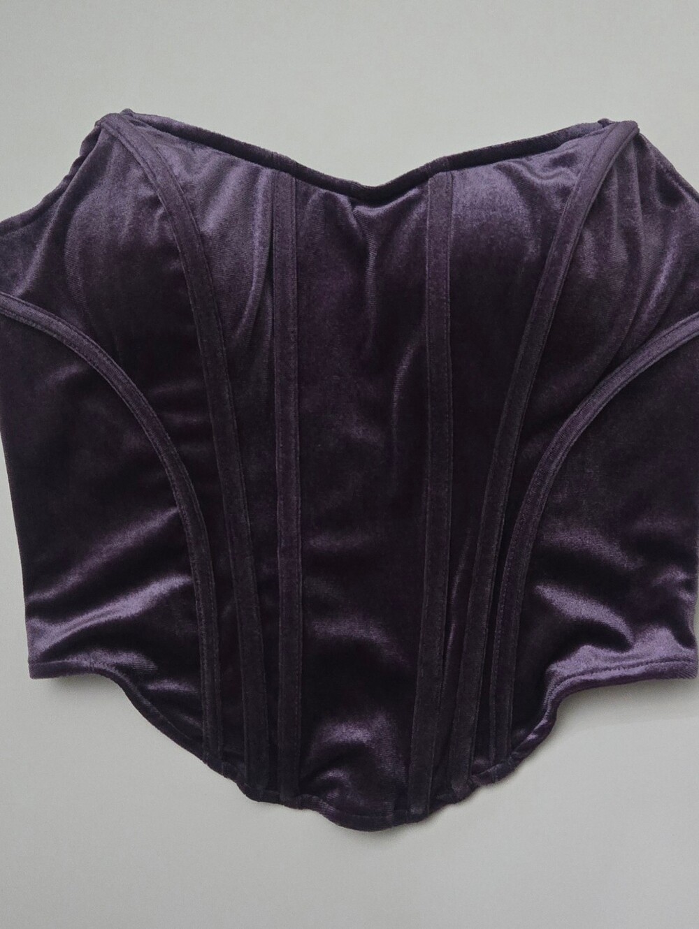 JLUXLABEL Velvet Corset Top in Plum